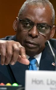 Secretary of Defense Lloyd Austin speaks during a hearing of the Senate Appropriations Committee Subcommittee on Defense on Capitol Hill, May 8, 2024, in Washington. 